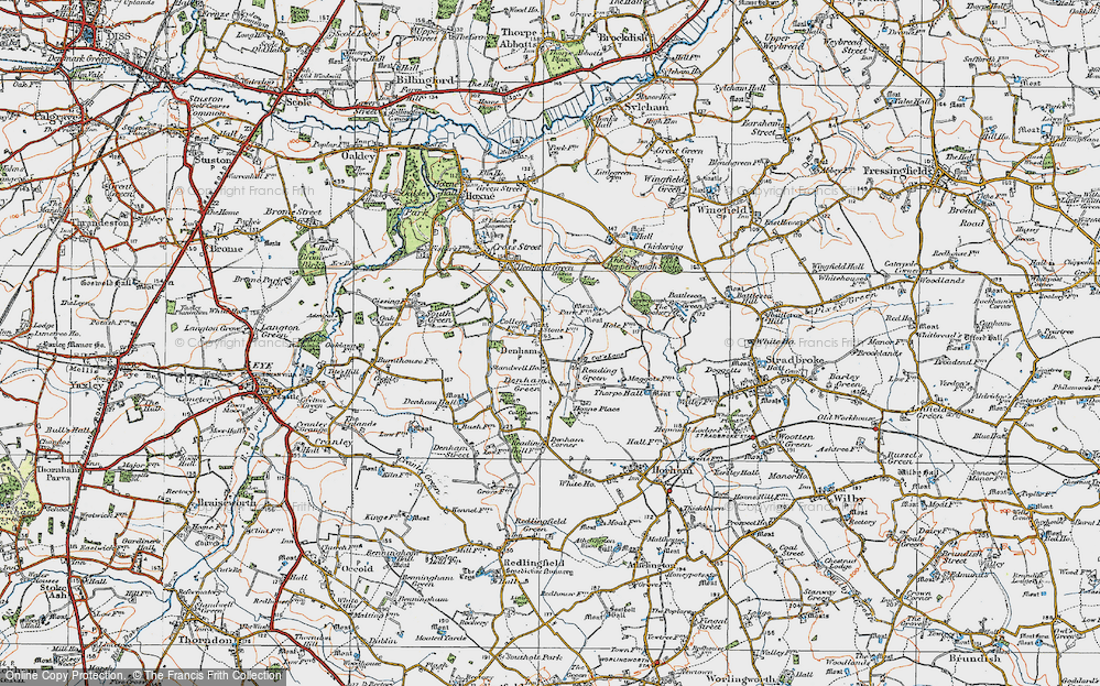 Old Map of Denham, 1921 in 1921