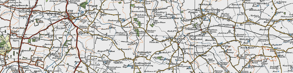 Old map of Denham Corner in 1921