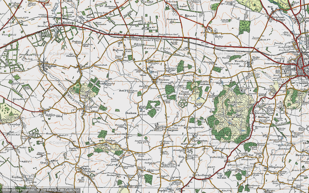 Old Map of Denham End, 1921 in 1921
