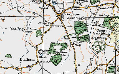 Old map of Denham End in 1921
