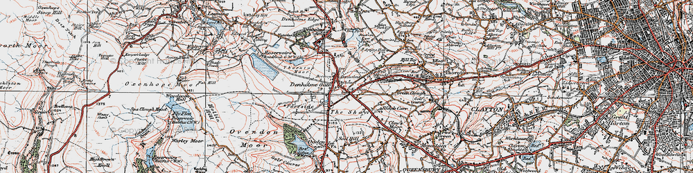 Old map of Denholme Clough in 1925