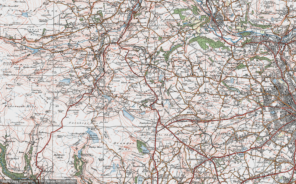 Old Map of Denholme Edge, 1925 in 1925