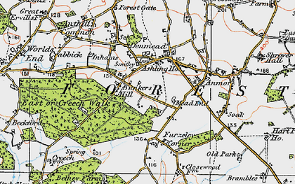Old map of Denmead in 1919