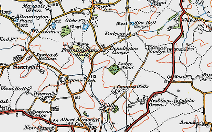 Old map of Dennington Corner in 1921