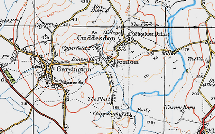 Old map of Denton in 1919