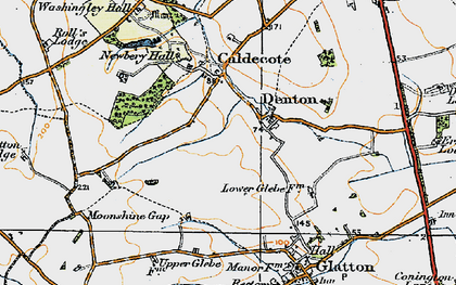 Old map of Denton in 1920