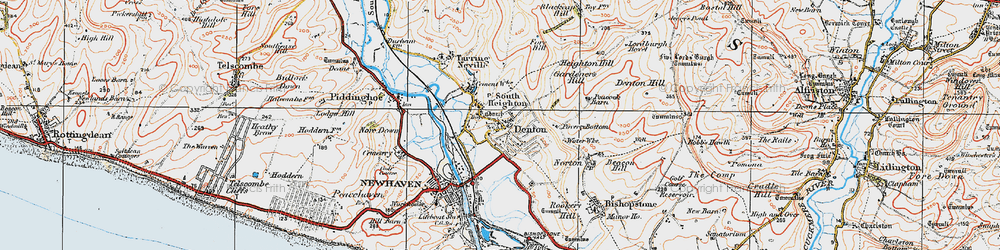 Old map of Blackcap Hill in 1920