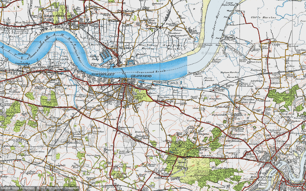 Old Map of Denton, 1920 in 1920