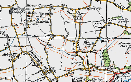 Old map of Denton in 1921