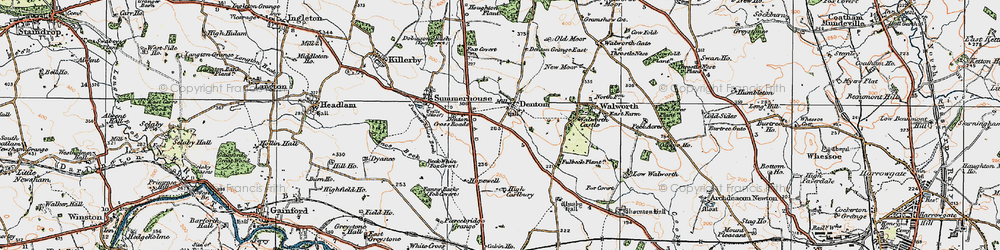 Old map of Fanny Barks (Fox Covert) in 1925