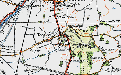 Old map of Whin Common in 1922