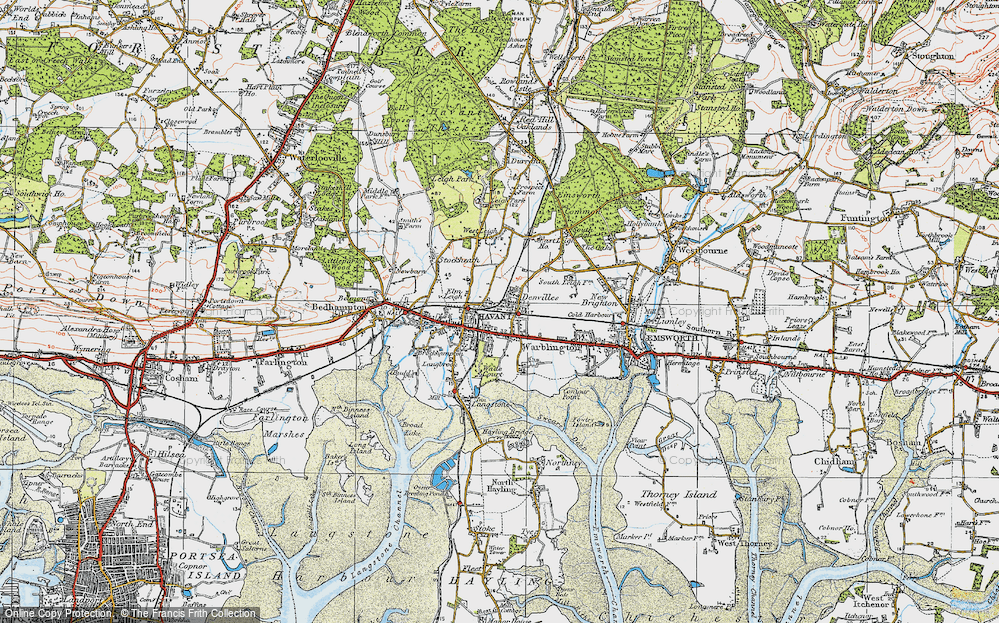 Old Map of Denvilles, 1919 in 1919