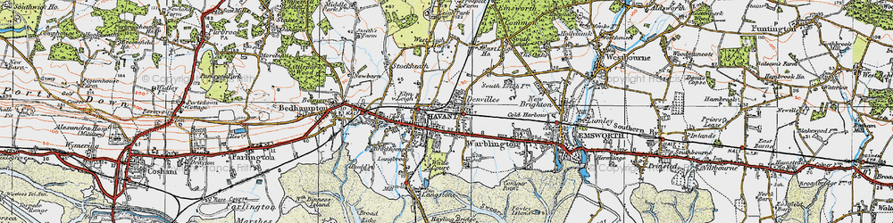 Old map of Denvilles in 1919