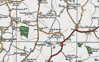Old map of Depden Green in 1921