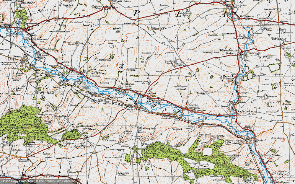 Old Map of Historic Map covering Bathampton Ho in 1919