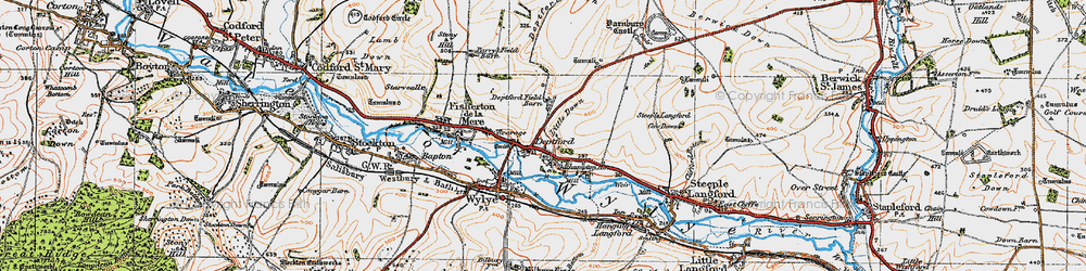 Old map of Yarnbury Castle in 1919