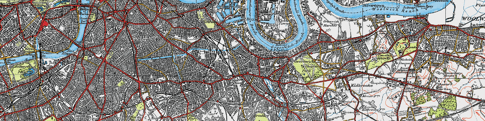 Old map of Deptford in 1920