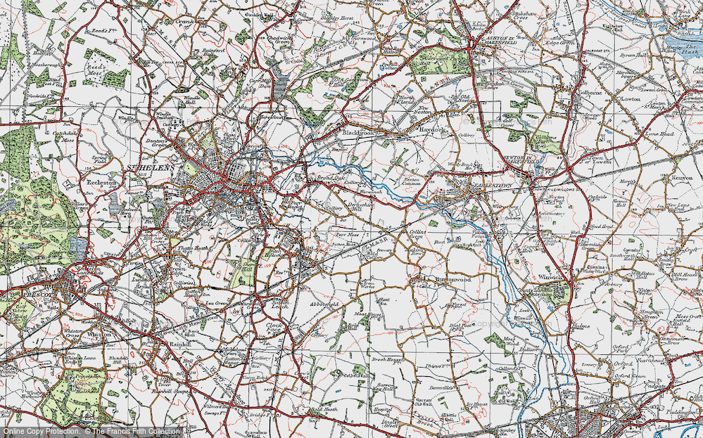 Old Map of Derbyshire Hill, 1924 in 1924