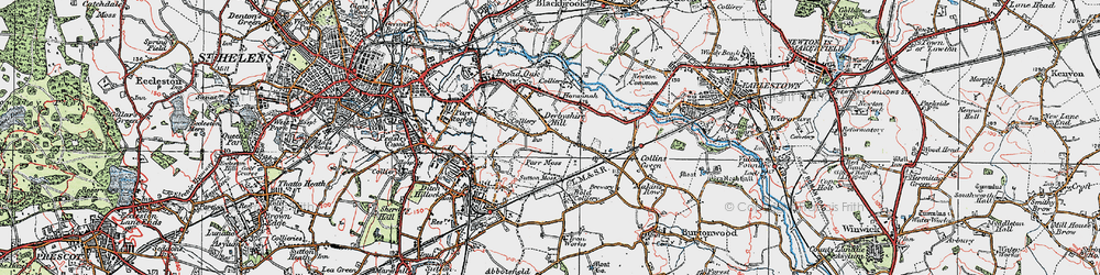 Old map of Derbyshire Hill in 1924