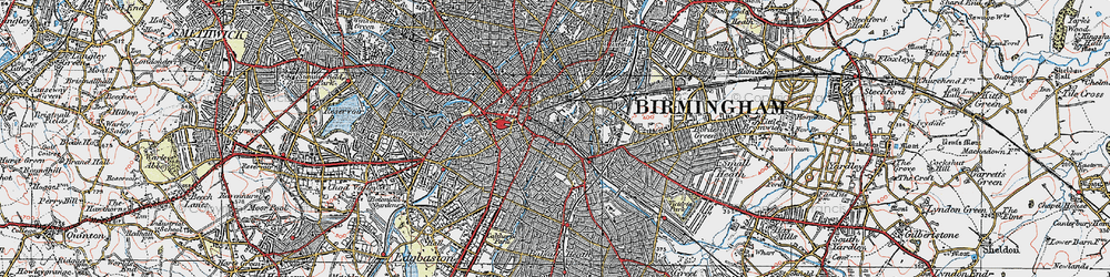 Old map of Deritend in 1921