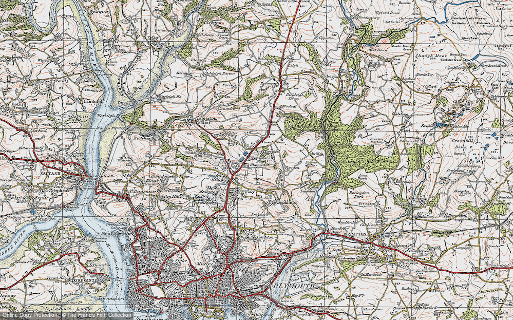Old Map of Derriford, 1919 in 1919