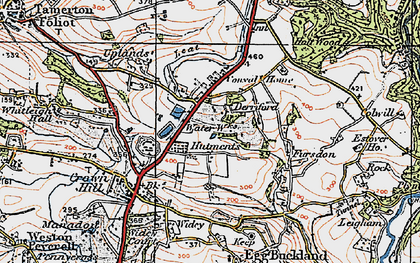Old map of Derriford in 1919