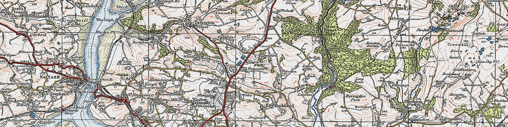 Old map of Derriford in 1919