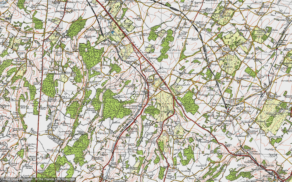 Old Map of Derringstone, 1920 in 1920