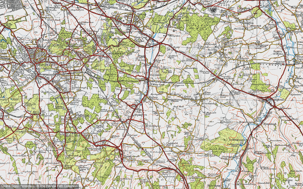 Old Map of Derry Downs, 1920 in 1920