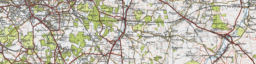 Old map of Derry Downs in 1920