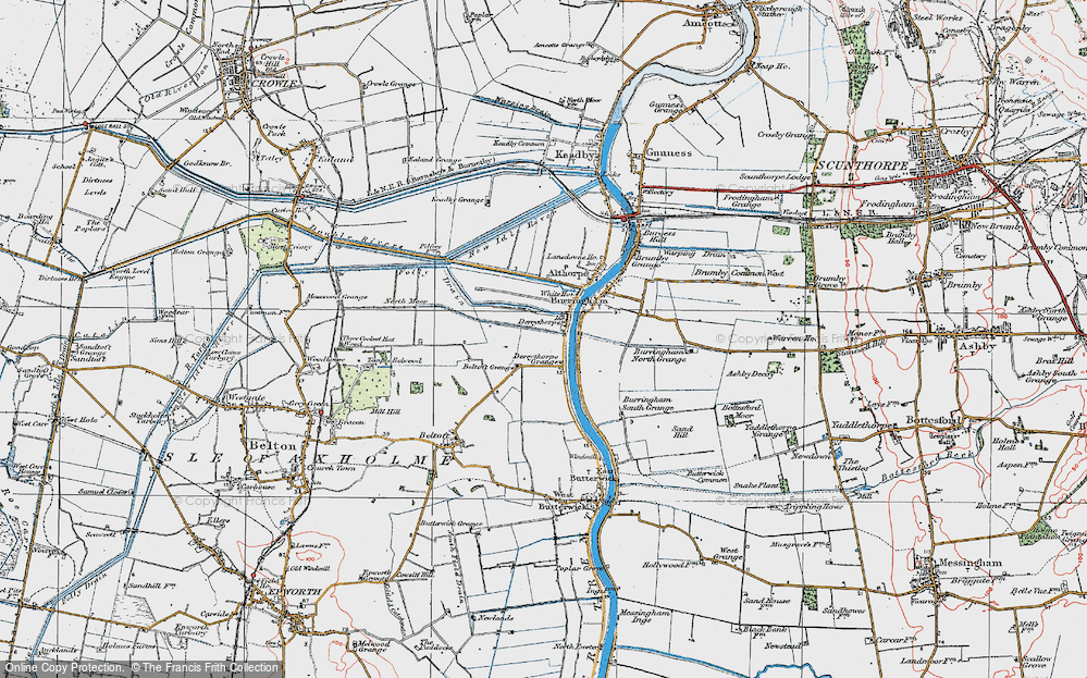 Old Map of Historic Map covering Beltoft Grange in 1923