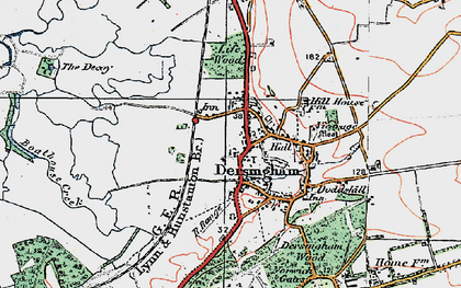 Old map of Dersingham in 1922