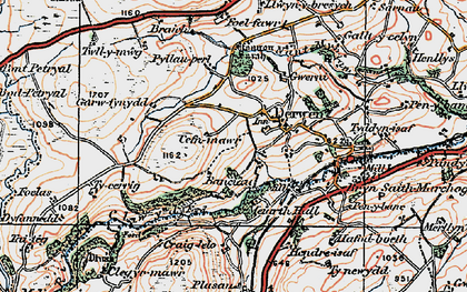 Old map of Bryn-Dreiniog in 1922