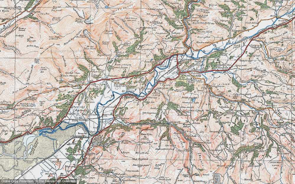 Old Map of Derwenlas, 1921 in 1921