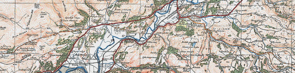 Old map of Derwenlas in 1921