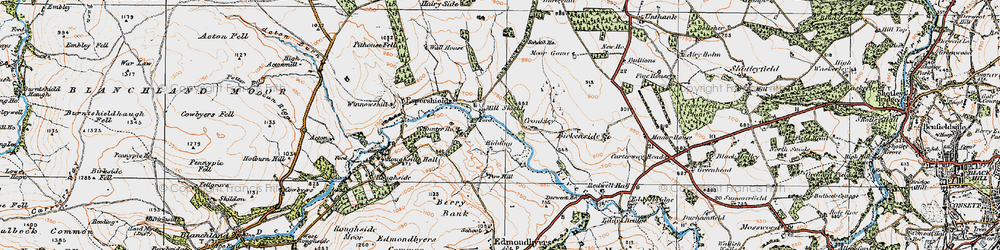 Old map of Derwent Reservoir in 1925
