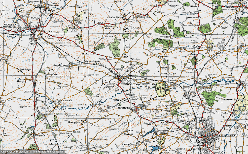 Old Map of Desborough, 1920 in 1920