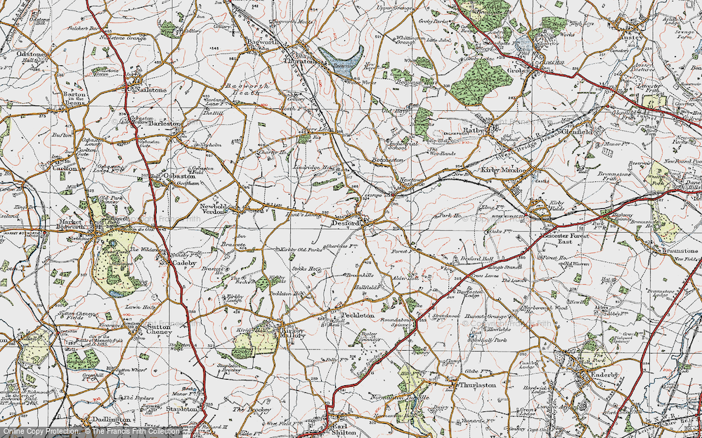 Old Map of Desford, 1921 in 1921