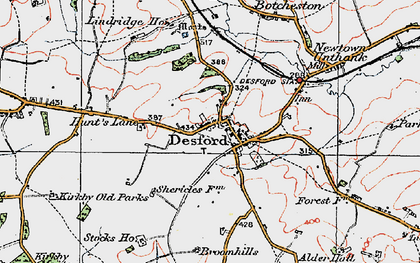 Old map of Desford in 1921