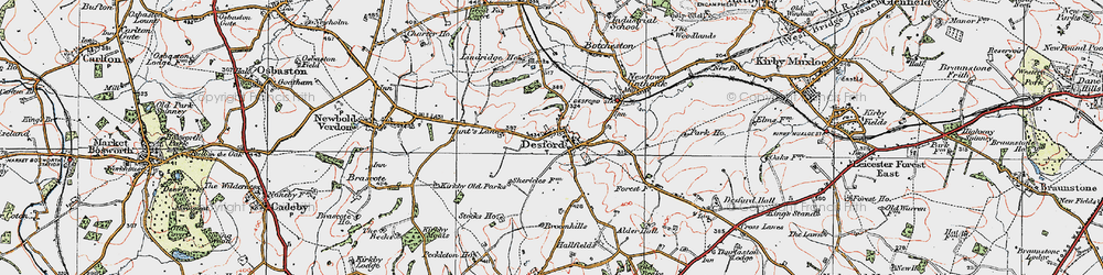 Old map of Desford in 1921