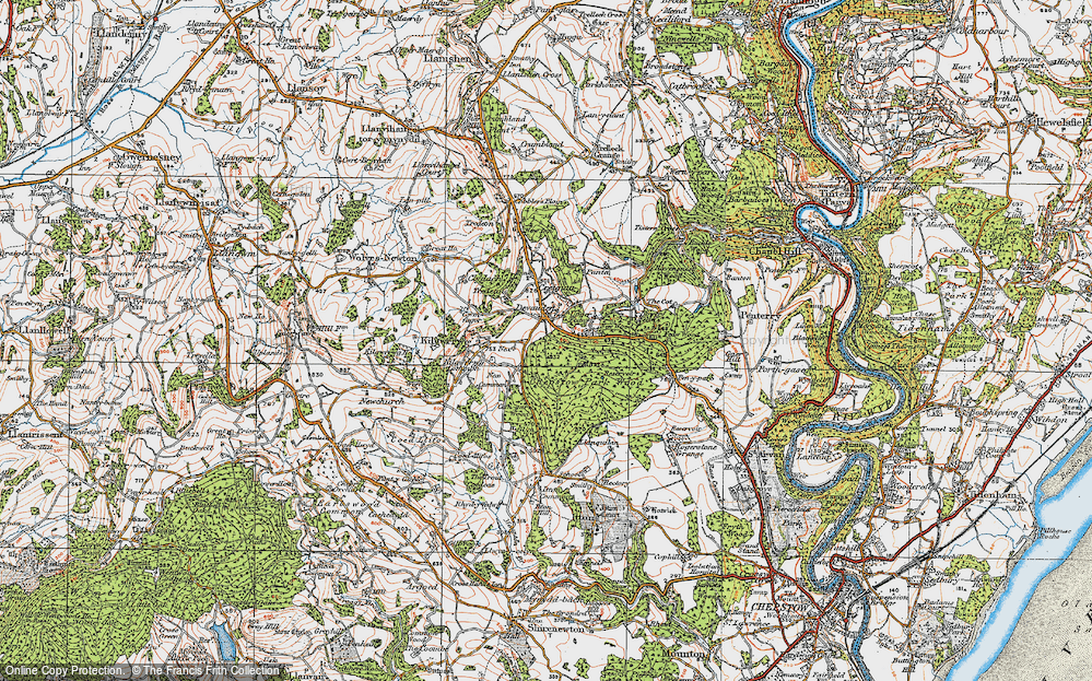 Old Map of Devauden, 1919 in 1919