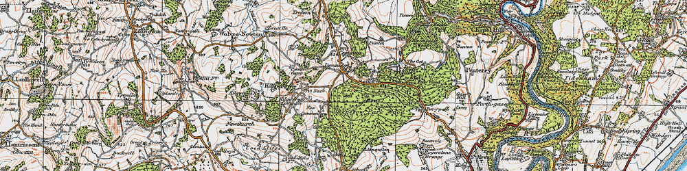 Old map of Devauden in 1919