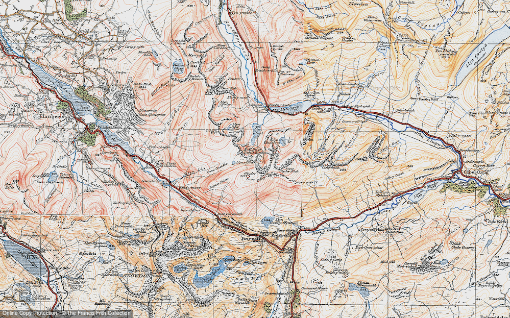 Old Map of Historic Map covering Y Gribin in 1922