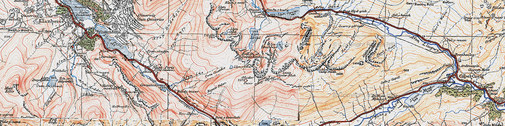 Old map of Y Foel Goch in 1922