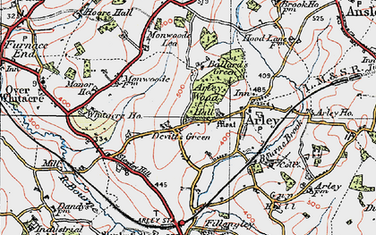 Old map of Devitts Green in 1921