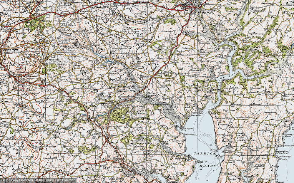 Old Map of Devoran, 1919 in 1919