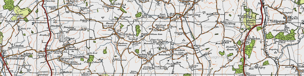 Old map of Dewes Green in 1919