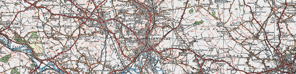 Old map of Dewsbury in 1925