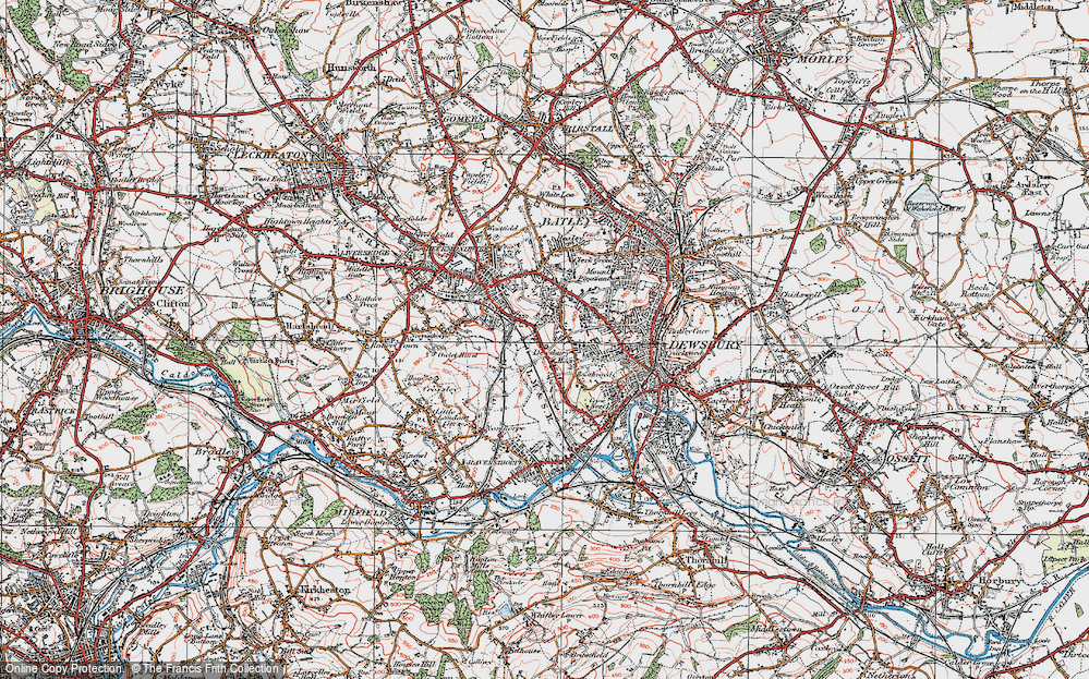Old Map of Dewsbury Moor, 1925 in 1925