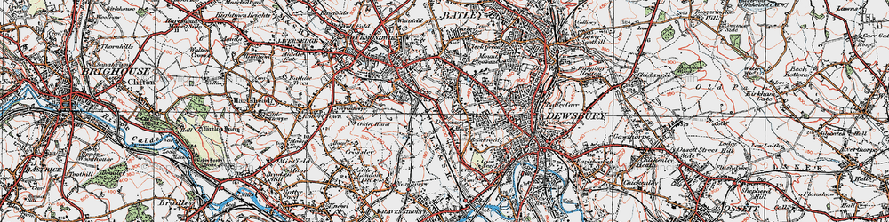 Old map of Dewsbury Moor in 1925